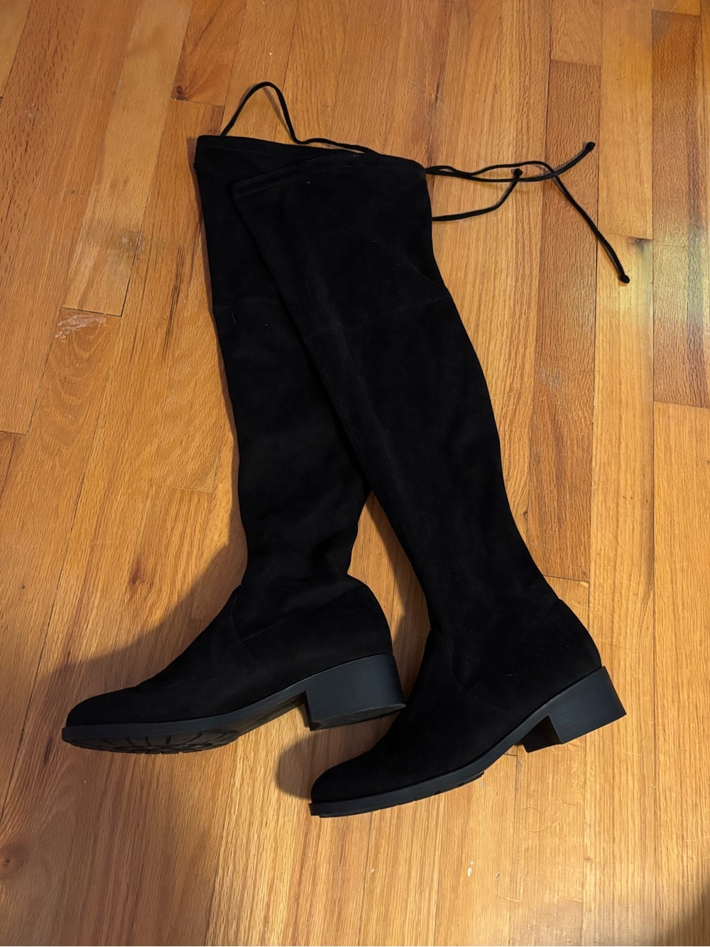 Suede Black Over the Knee Boots